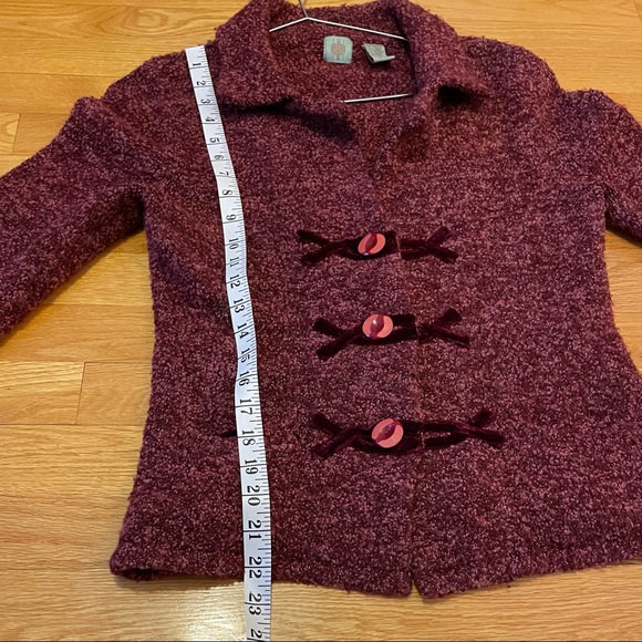 Anthropologie HWR Marled Sweater Jacket in Hard to Find Mulberry Color - Medium - Picture 7 of 10